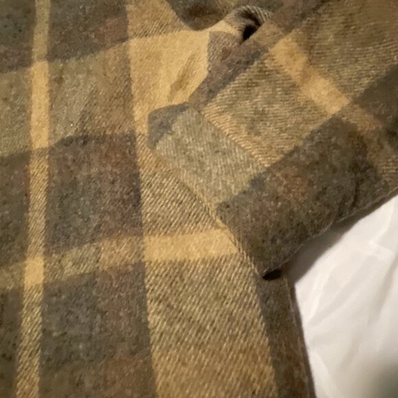 Woolrich Men’s Large Coat Button Zip Vintage Pocket Zip Plaid Brown Lined Heavy - Picture 10 of 16